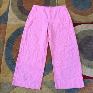GAP Light Pink High Rise Cropped Capri Pants Capris Linen Rayon Size 4 Petite